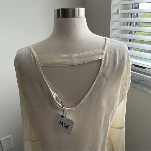 Nwt Jack BB Dakota Ivory Crepe Bell Sleeve - Picture 8 of 11